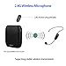 Eyoyo 2.4G Wireless Microphone Headset Stage Wireless MIC with 3.5mm Plug Receiver Black