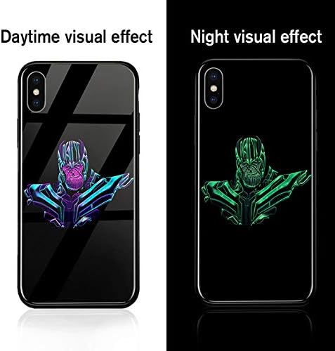 Marvel Avengers Iron Man Thor Luminous Cover Case for iPhone 6 6S Plus 7 7plus 8 8plus X 10 Tempered Glass Fundas Capa (Patterned 1 - for iPhone 6S)