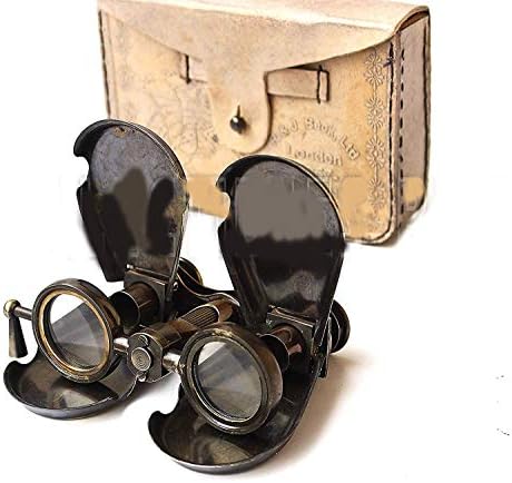 Brass antique Spyglass leather case binocular vintage Victoria gift 2016