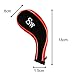 Golf Club Headcovers, Aeola Zipper headcovers for golf clubs iron covers with Interchangeable Number Tag, Red - 10Pcs