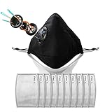 Easy Breathe Dust Mask Anti Pollution/Dust / Pollen Mask with Automatic Breathing Valve - Washable Military Grade Respirator Mask For Men Women and Child, N95 Mask (Black)