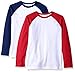 Amazon Essentials Boys' Long-Sleeve Raglan Baseball T-Shirts, Pack of 2