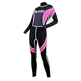 Leader Accessories Women's Wetsuit 2.5mm Black/Pink Fullsuit Jumpsuit Wetsuit