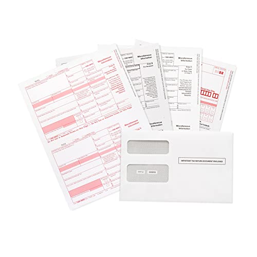 1099 MISC Forms 2022, 4 Part Tax Forms Kit, 25