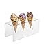Clear Food Grade Acrylic Ice Cream Cone Holder with Handles