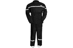 First Mfg Co – Men’s Motorcycle Ripstop Rain Suit, Water Resistant, Soft, Breathable, High Visibility, Lightweight Rain Gear