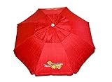Tommy Bahama Sand Anchor 7 feet Beach Umbrella with Tilt and Telescoping Pole (Apple Red) ()