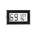 LinkDm 2 Pack Black Mini Digital Electronic Temperature Humidity Meters Gauge Indoor Thermometer Hygrometer LCD Display Fahrenheit (℉) for Humidors, Greenhouse, Garden, Cellar, Fridge, Closet