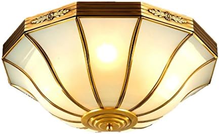 Modern LED Pendant Flush Mount Ceiling Fixtures Light Vintage American-Full Copper Ceiling Lamp lamp European Simple Lamp Corridor Entrance Art Glass Lamps Ceiling Lights (110V-240V), 36CM