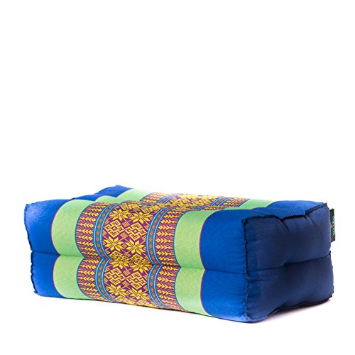 Yoga, Meditation, Kundalini and Pilates Cushion (Zafu) block, bolster, prop 100% organic Kapok Fiber Filling (Deep Blue Leef)