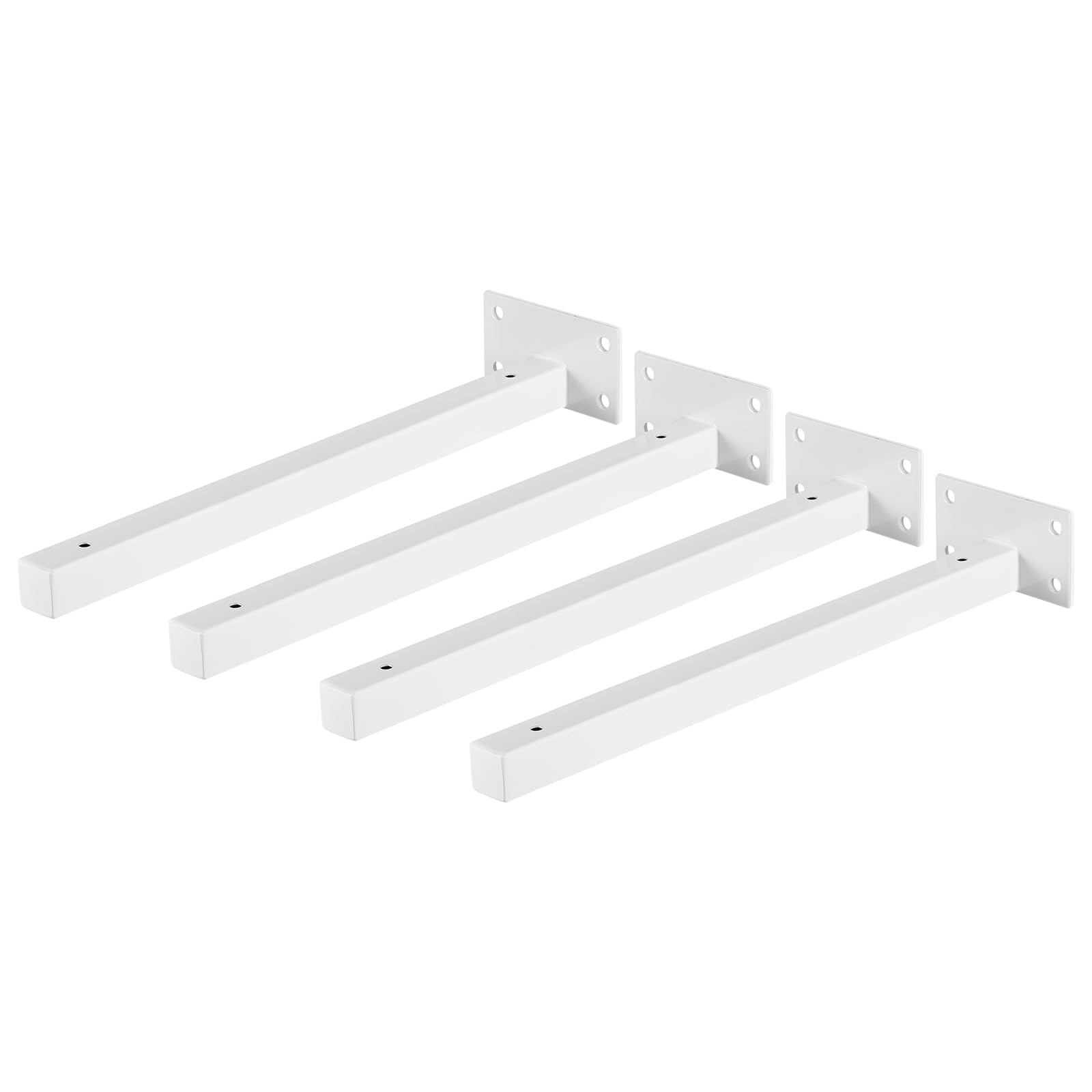 uxcell Floating Shelf Brackets, 4pcs 12"(300mm) Industrial Metal Brackets for Shelves Wall Mounted Shelf Supports, White