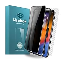 XS Max Privacy Screen Protector,Klearlook Anti Spy Tempered Glass Screen Protector [1 Front Glass+1 Back Film] Anti Peeking Protector Compatible with iPhone Xs Max with Easy Install Kit