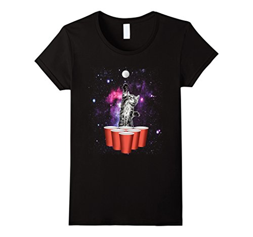 Womens Kitty Playing Beer Pong In Space Nebula Graphic T Shirt Medium Black Buy Online In Grenada At Grenada Desertcart Com Productid