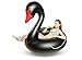 Big Mouth Inc. Giant Black Swan Pool Float, 4-Feet Wide Pool Tube, Patch Kit Included to Fix Holes