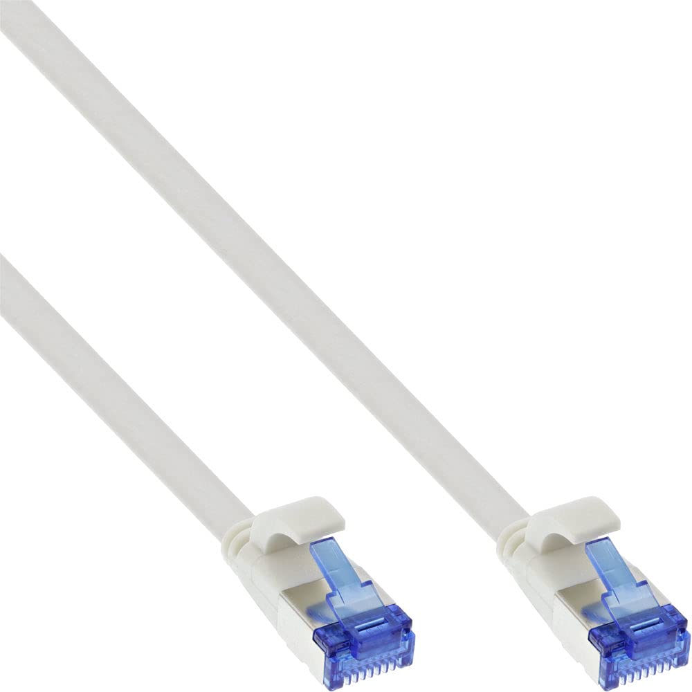 InLine® Flat Patch Cable U/FTP Cat.6A TPE Halogen- White 15 m