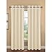 Bella Luna Bliss Faux Silk Room Darkening 76 x 84 in. Grommet Curtain Panel Pair, Ivory