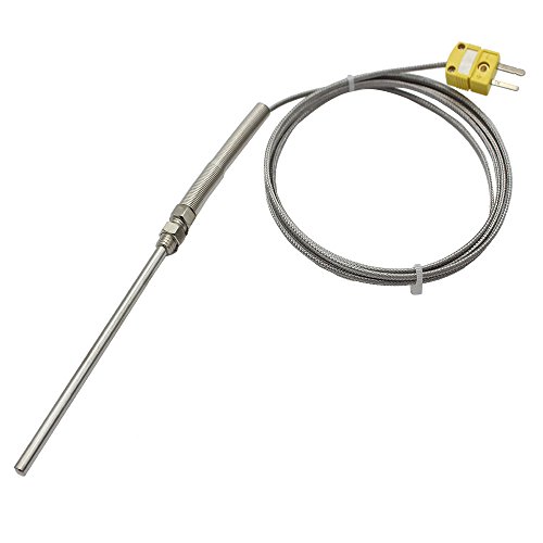 T-PRO K Type Thermocouple 0-800℃ Stainless steel Probe&2M/6.6Ft Lead Wire
