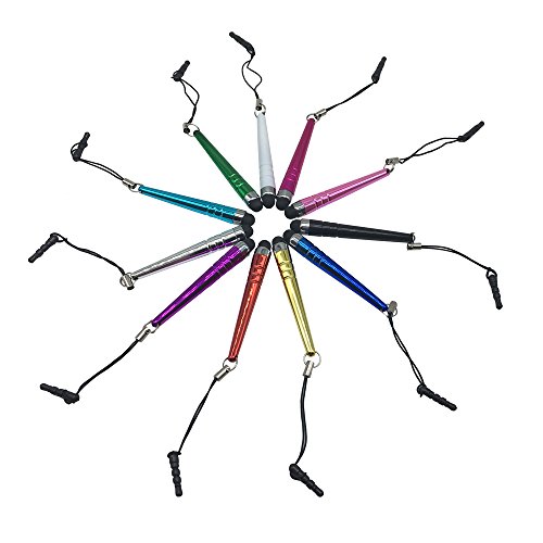 Mydio 24 Pack Short Stylus Pens With Connector for Kindle Touch ipad iphone 6/6s 6Plus 6s Plus Samsung S5 S6 S7 Edge S8 Plus Note Universal Touch,Compatible All Capacitive Touchscreens,Mixed Color