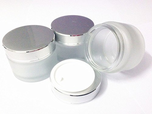 Moyishi New Matte Glass 2 oz Amber Salve Jar w/ Silver Lid 4 pk