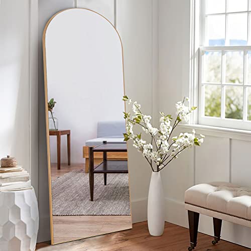 NeuType Arched Full Length Mirror Floor Mirror Wood Frame Modern