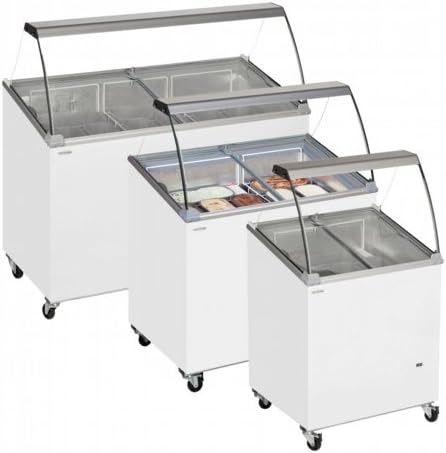 Tefcold SCE Canopy Range Static Cooled Scooping Ice Cream Display with White - 4 Tub 1295(H)x720(W)x615(D) 4 x 5 Napoli Tubs Litre Shelves -2 Year Parts Warranty Included