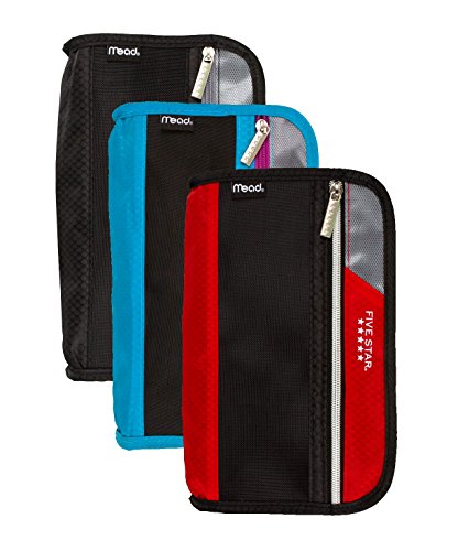 Set of 3 Mead / 5 Star Xpanz® Zipper Pencil - Pen - Marker - Highlighter Pouch, Assorted Colors!