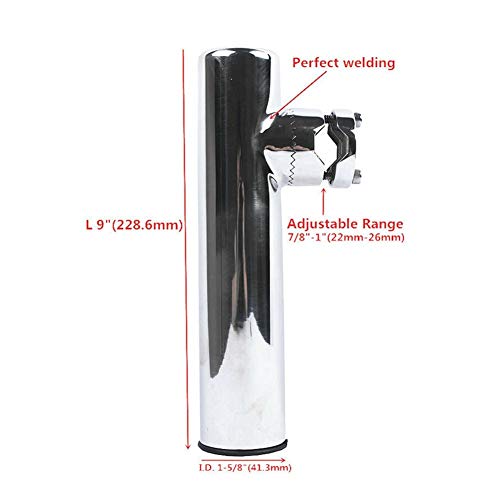 QWXZ Praktisch Boot Fisch Rutenhalter Edelstahl 316 Clamp Auf Angelrutenhalter Verstellbarer Sitz for 7/8 „-1“ Tube… – Bild 6