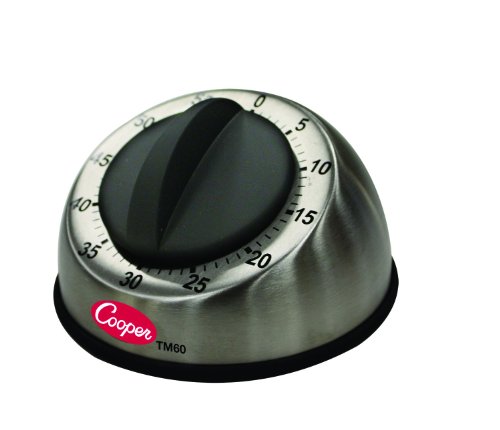 Cooper-Atkins TM60-0-8 Stainless steel Long Ring 60 Minute Mechanical Timer, 0 to 60 Minutes Unit Range