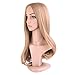 MelodySusie Ombre Long Blonde Pink Straight Wig High Density Synthetic Hair Wavy Full Wigs Soft Adjustable Size Cosplay Daily Party Wigs, Blonde Pink Highlight