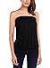 DJT Women's Tie Dye Sleeveless Stretchy Pleated Tube Top Small Solid_Black