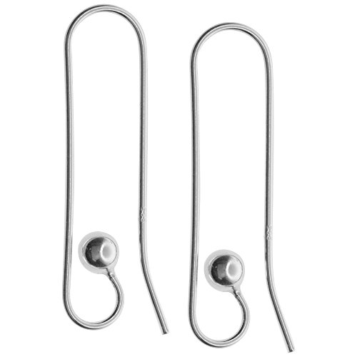 2 pcs 925 Sterling Silver 4mm Round Ball Interchangeable Earwire Dangle Earring Connector Hook