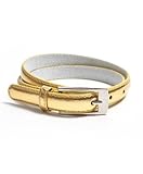 Solid Color Leather Adjustable Skinny Belt, Medium (32
