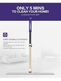 18" Commercial Microfiber Professional Floor Mop Aluminum Plate 3 Durable Cloths for Dust Dirt & Animal Hair 360 Swivel Head Adjustable Telescoping Extendable Foam Handle