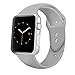 iGK Sport Band Compatible for Apple Watch 38mm, Soft Silicone Sport Strap Replacement Bands Compatible for iWatch Apple Watch Series 3, Series 2, Series 1 38mm Gray Small