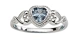 Sterling Silver December CZ Simulated Birthstone Baby Ring with Heart