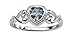 Precious Pieces Sterling Silver December CZ Simulated Birthstone Baby Ring with Heart for Little Girls, Kids and Toddlers (Size 5)