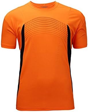 Men Boy Summer Outdoor Sport Quick Dry Short-sleeves T-Shirt Orange US 2XL