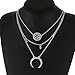 Victray Boho Layered Necklaces Moon Coin Beach Pendant Necklace Chains Fashion Jewelry for Women and Girls(Pack of 2)