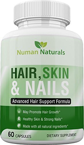 Hair Skin and Nails Vitamins by Numan Naturals | with Premium & Potent Ingredients - Vitamin B-6, Biotin, Zinc | Natural Antioxidant | Beautifies Hair Skin and Nails | 60 Capsules