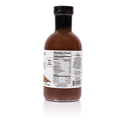 True Made Foods Vegetable BBQ Sauce, Paleo Friendly, Non-GMO, 50% Less Sugar, 18 oz Glass Bottle