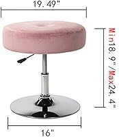 Amazon Com Art Leon Vanity Stool Modern Large Round Swivel Adjustable Makeup Vanity Benche And Stool For Bathroom Bedroom Blush Pink Furniture Decor