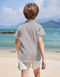 COOFANDY Toddler Boys White Button Down Shirt Kids