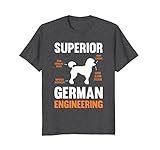 Mens Poodle Dog T-Shirt Gifts Funny Superior German Engineering 2XL Dark Heather