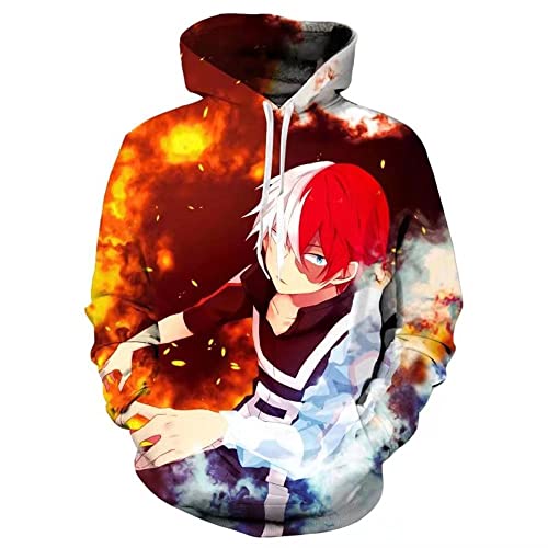 CHLOBLOM Todoroki Shoto Cosplay Costume 3D Printe Hoodie Pullover