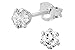 Hypoallergenic Sterling Silver CZ Simulated Diamond Stud Earrings for Kids (Nickel Free)