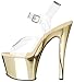Pleaser Women's Sky308/C/Gch Platform Dress Sandal, Clear/Gold Chrome, 8 M US