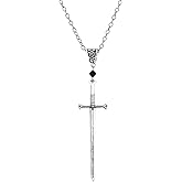 Bestleey Gothic Sword Necklace Vintage Bat Heart Pendant Necklace Punk Style Dagger Necklace Victorian Dark Halloween Accessory for Women