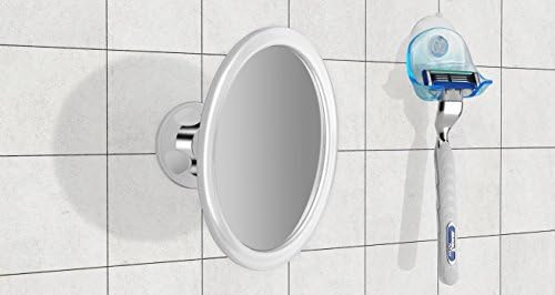 Fogless Shower Mirror with Rotating Locking Suction and BONUS Razor Holder | Anti fog shower mirror with 360° Degree Swivel
