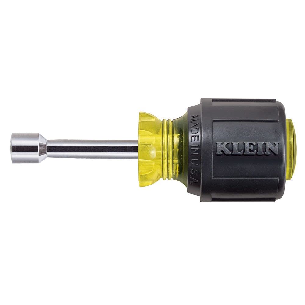 Klein Tools 610-5/16M 5/16-Inch Magnetic Tip Nut Driver, Made in USA, 1-1/2-Inch Hollow Shaft and Cushion Grip Handle