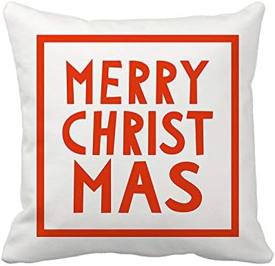 Simple Red Christmas Cushion Cover 45x45cm Print Pillow Case